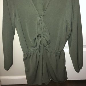 Green long sleeve romper